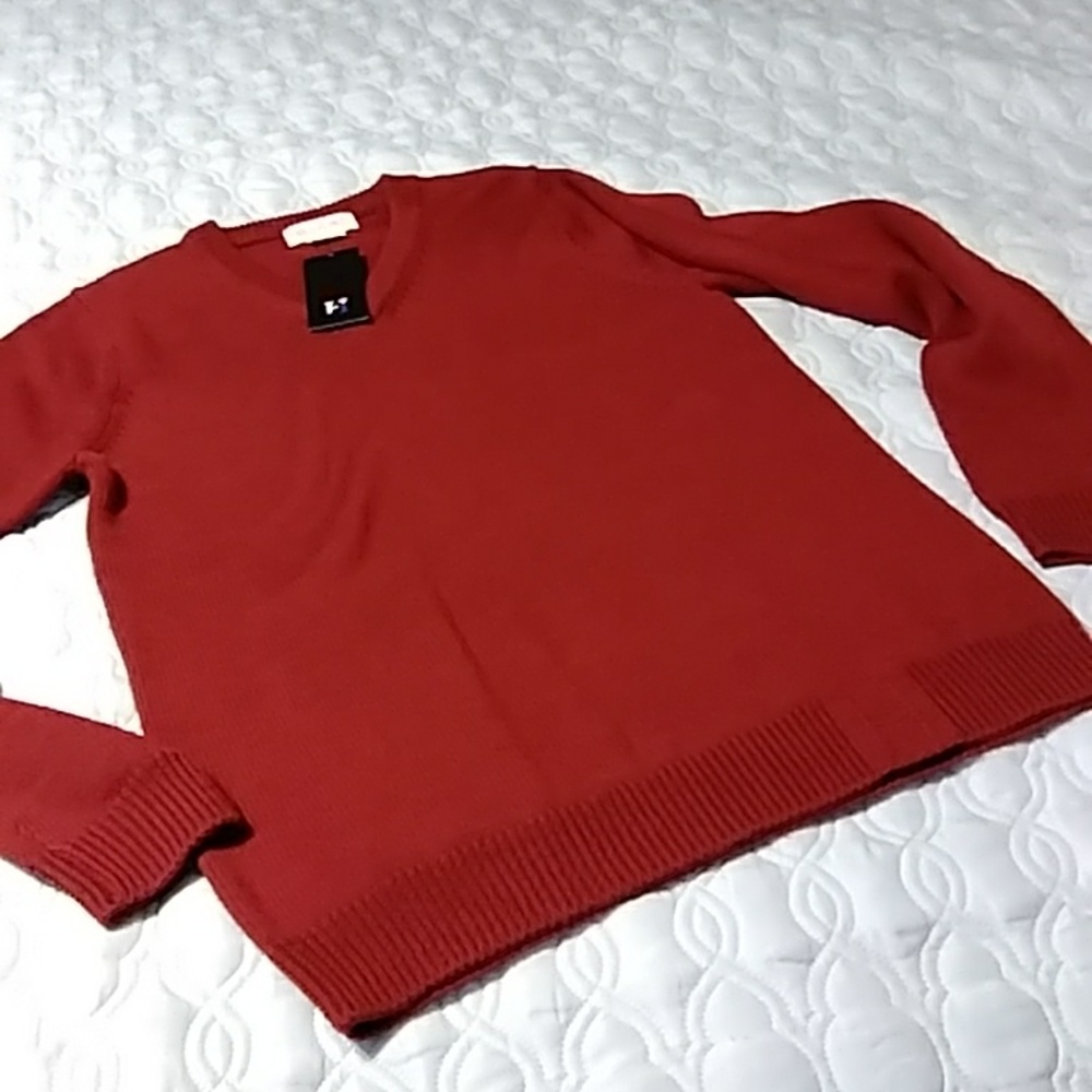 Hillflint 100% Merino Wool Long Sleeve Maroon Sweater NWTs